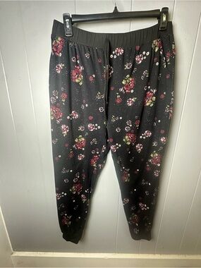 shosho women’s size 3X with pockets Black Floral Track Joggers